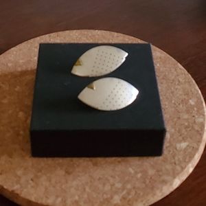 Vtg Modernist Signed Sterling Silver Earrings